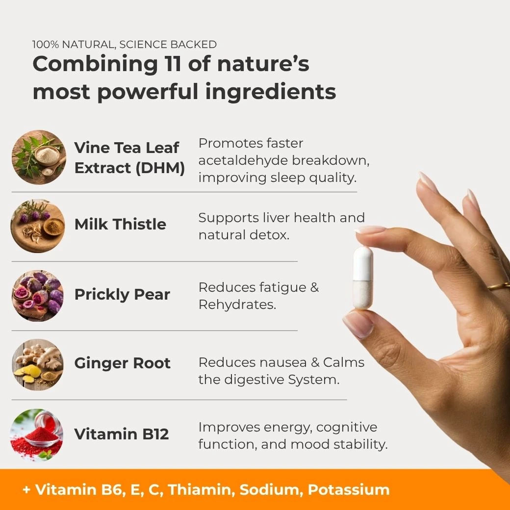 Key ingredients in DrinkDefendly Alcohol Defence and their benefits for sleep and recovery